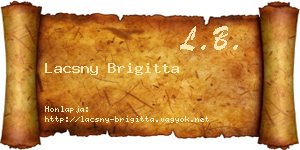 Lacsny Brigitta névjegykártya